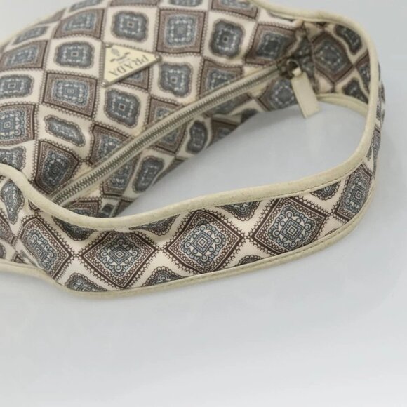 PRADA Shoulder Bag Nylon Beige Silver Auth BA4686 - Picture 8 of 16